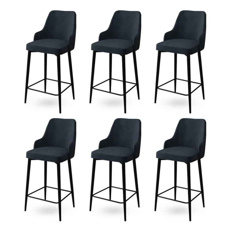 Σετ Σκαμπό Μπαρ (6 Τμχ) Enox - Anthracite, Black 240Chr1310 (45x105x43 cm)