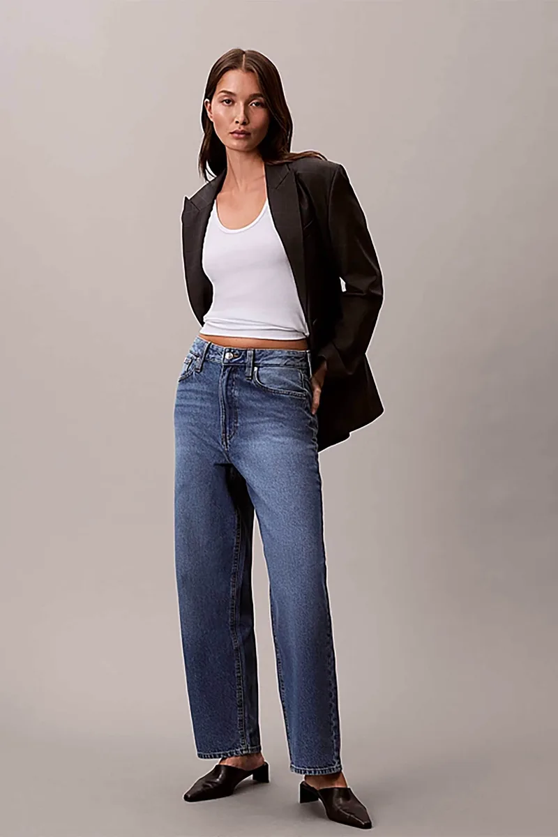 Calvin Klein Jeans γυναικείο παντελόνι τζιν Barrel Fit - LV047E626G Denim Blue