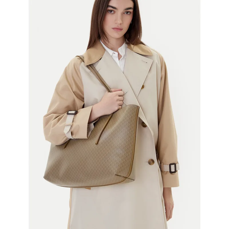 Τσάντα Calvin Klein Emblem Aop Tote W/ Pouch LV04F3266G Μπεζ