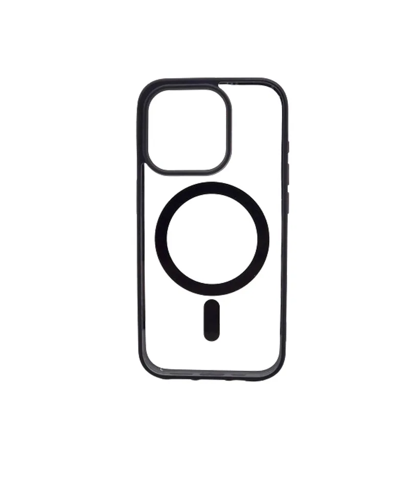 Magsafe Back Cover Σιλικόνης Διάφανο-Μαύρο (iPhone 12 )