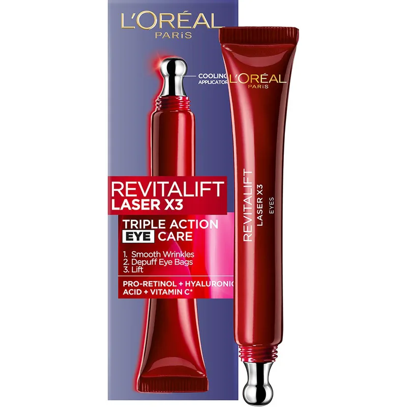 L'Oreal Paris Revitalift Laser Triple Action Eye Care Cream Κρέμα Ματιών Δραστικής Αντιγήρανσης με Τριπλή Δράση 15ml