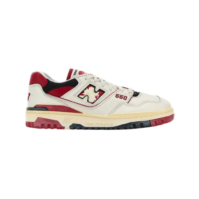 Xαμηλά Sneakers New Balance Baskets 550 Premium cuir blanc avec détails rouges