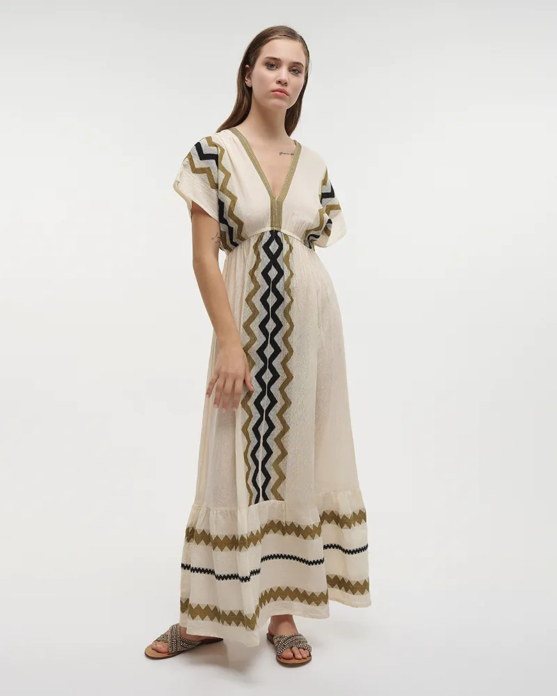 Φόρεμα BLE Maxi Με Γεωμετρικά Σχέδια