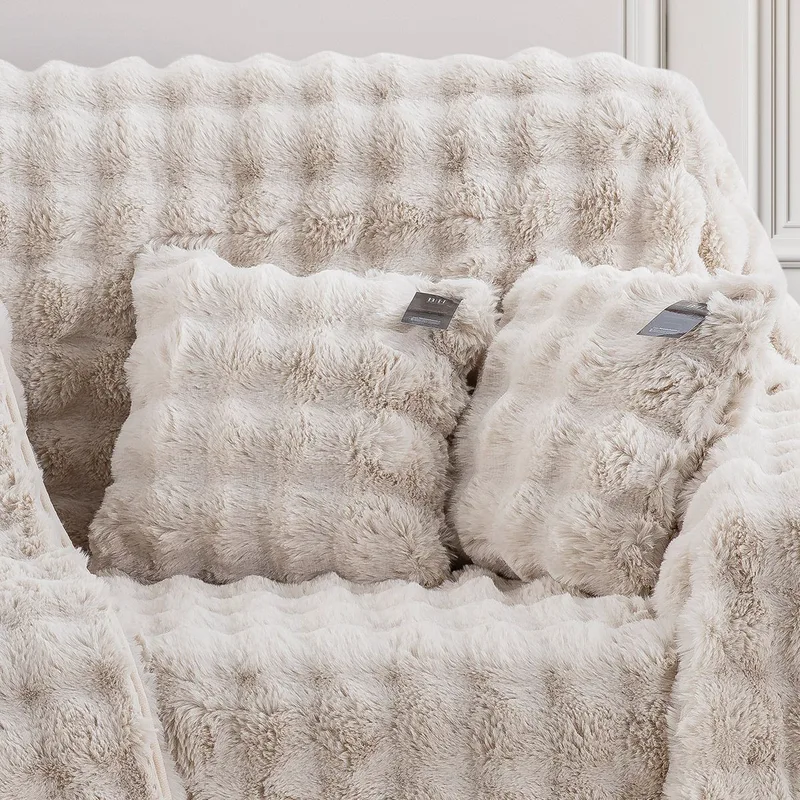 Beauty Home Γούνινη Μαξιλαροθήκη διακοσμητική Art 8723 40x40 Εκρού