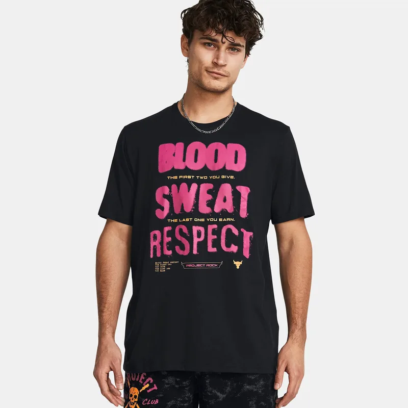 UNDER ARMOUR PROJECT ROCK BSR GRAPHIC T-SHIRT ΜΑΥΡΟ