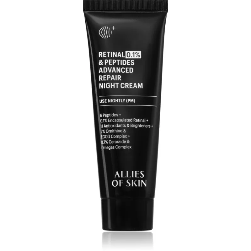 Allies of Skin 0.1% Retinal & Peptides Advanced Repair Night Cream αναζωογονητική κρέμα νύχτας 20 ml