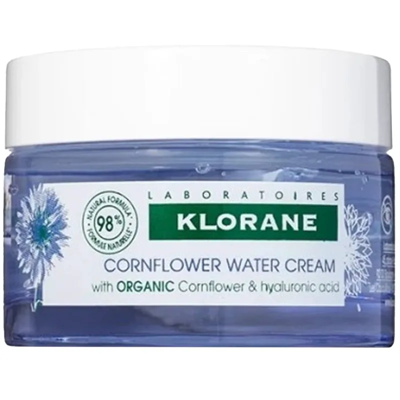 Klorane Cornflower & Hyaluronic Acid Face Water Cream Ενυδατική Κρέμα Ημέρας Προσώπου - Λαιμού 50ml