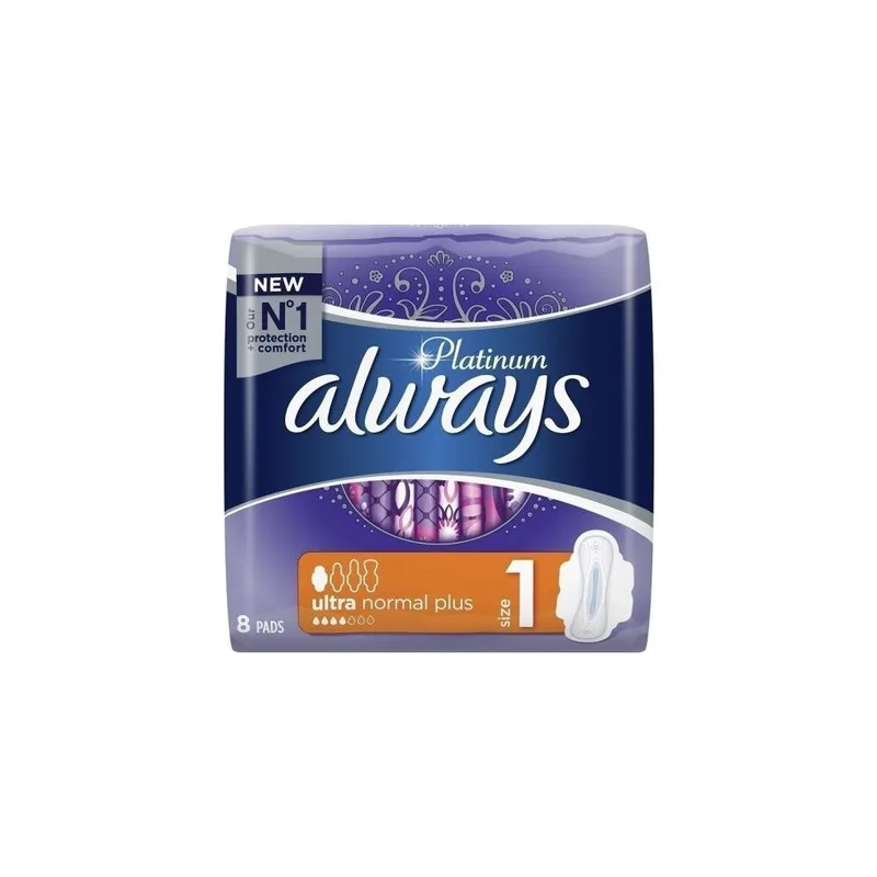 Always Platinum Ultra Normal Plus Σερβιέτες Με Φτερά 8 τεμάχια (Μέγεθος 1)