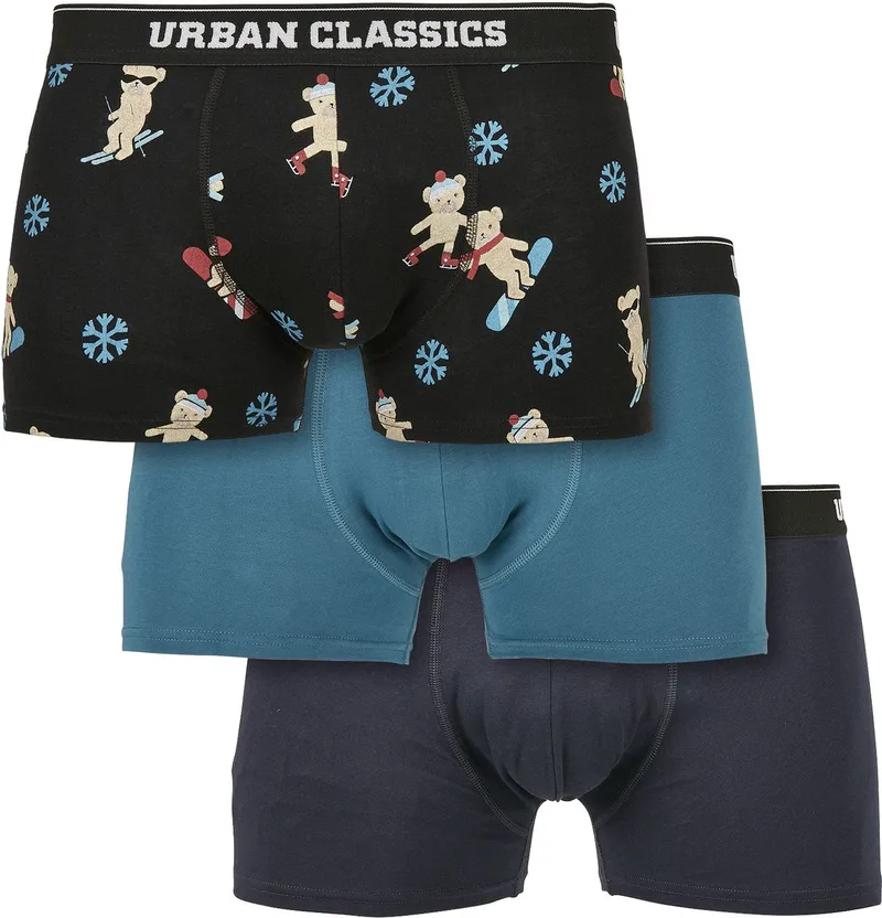 Σετ 3 Ανδρικά Εσώρουχα Boxer TB4503 Urban Classics Organic X-Mas Teddy Aop/Jasper/Navy