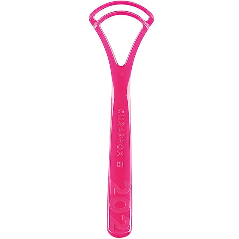Curaprox Tongue Cleaner CTC 202 Double Blade Καθαριστής Γλώσσας με Διπλή Λεπίδα 1 Τεμάχιο - Φούξια