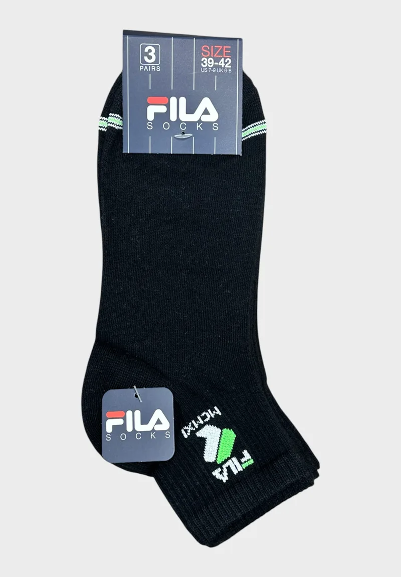 Fila Unisex Κάλτσες 3-Pack Fashion Black F4434-229-Μαύρο