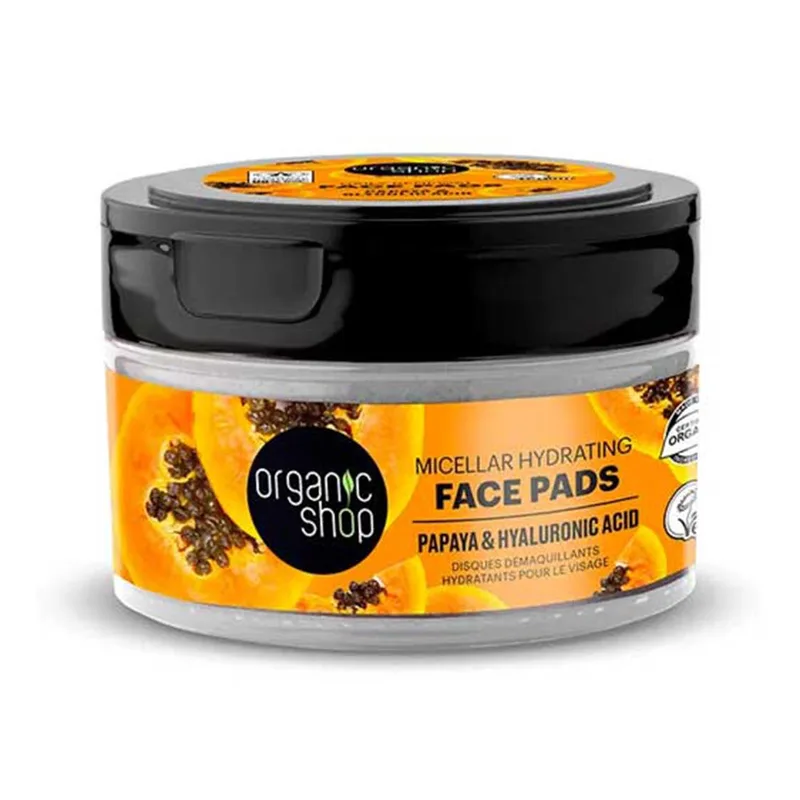 Organic Shop Papaya Moisturizing Micellar Face Discs Make-up Remover 20units