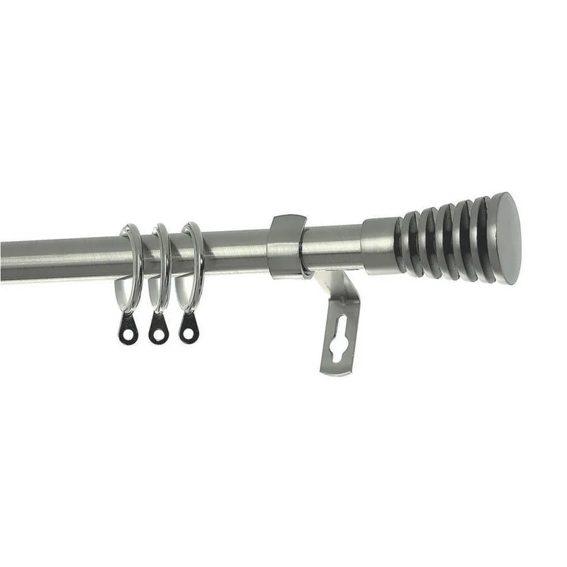 Κουρτινόξυλο Φ19mm Μονό Επεκτεινόμενο 160-300cm Με Άκρα Grace Beauty Brushed Chrome 790305