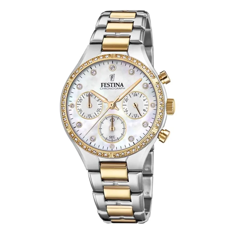 FESTINA Boyfriend Crystals Two Toned Stainless Steel Bracelet F20402/1