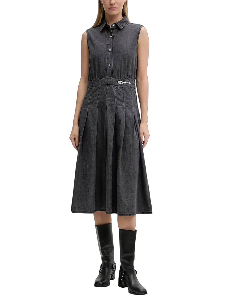 Γυναικείο Αμάνικο Τζιν Φόρεμα Μαύρο Karl Lagerfeld B2W13053-1BJ BLACK