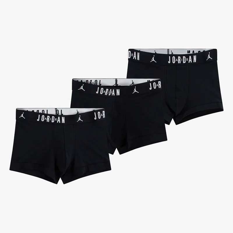Μπόξερς Jordan Mens Flight Cotton 3-Pack Trunk Black XXL