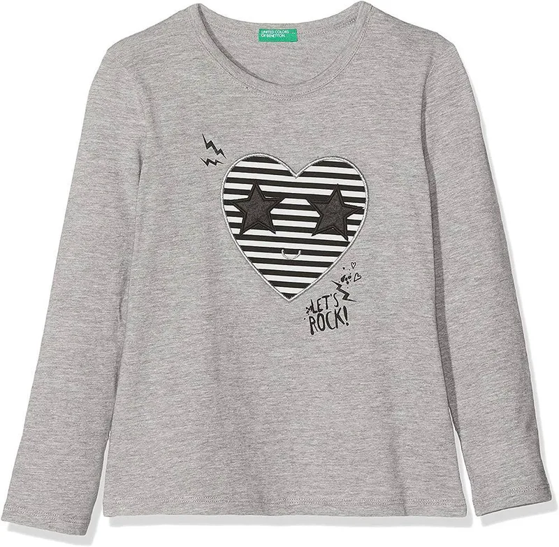 ΜΠΛΟΥΖΑ ΜΑΚΡΥΜΑΝΙΚΗ BENETTON FUNZIONE 1 GIRL ΓΚΡΙ ΜΕΛΑΝΖΕ (82 CM)-(1-2 ΕΤΩΝ)
