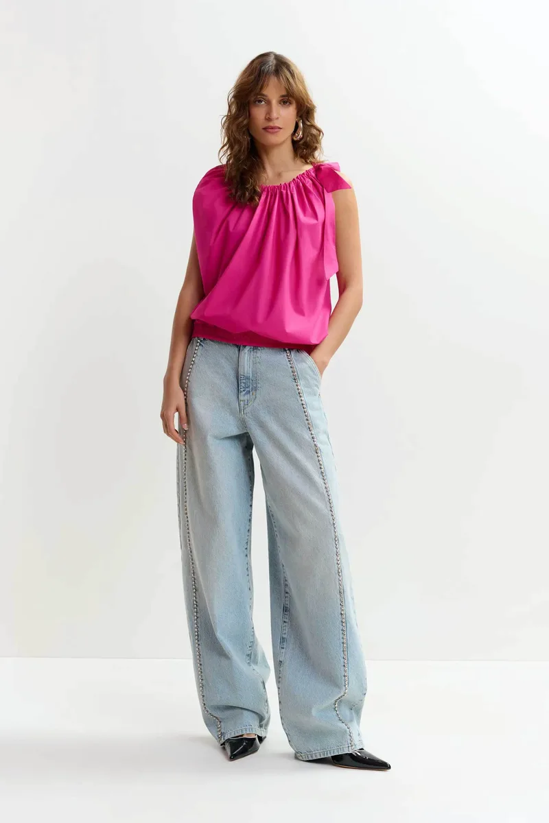Essentiel Antwerp γυναικείο τζιν παντελόνι με στρας "Jawel" - JAWEL Denim Blue