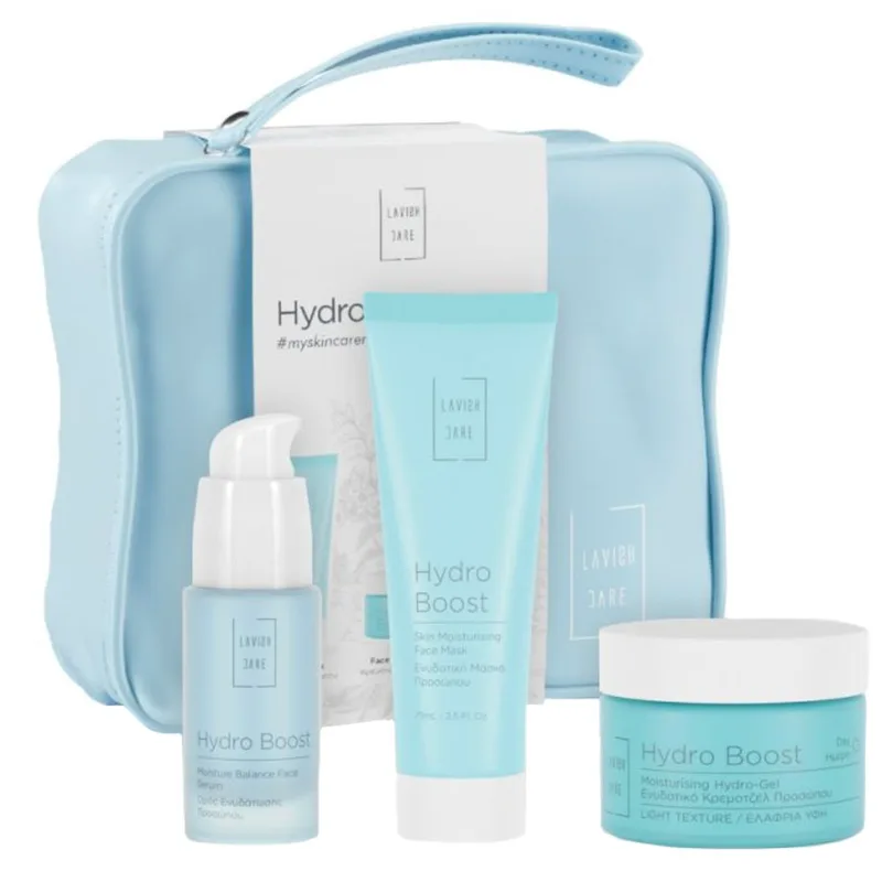 Lavish Care Promo Hydro Boost Skin Moisturising Face Mask 75ml & Moisturising Light Texture Day Face Hydro-Gel 50ml & Moisture Balance Face Serum 30ml