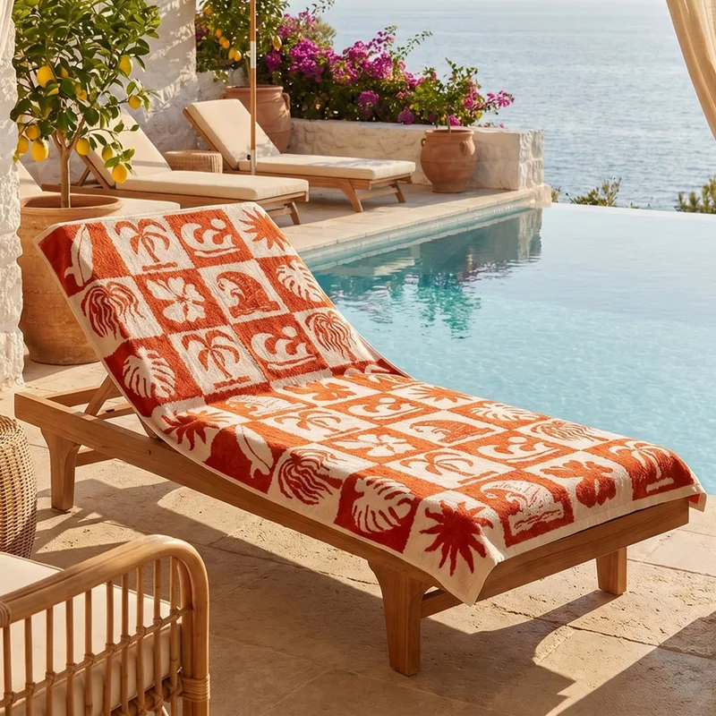 Πετσέτα Θαλάσσης (80x160) Easy Home Velour Surf Πορτοκαλί