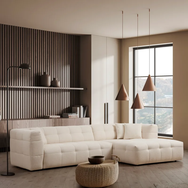 Γωνιακός Καναπές Cady 3 Seater Right - Μπεζ 560Are1842 (300x150x100x72)