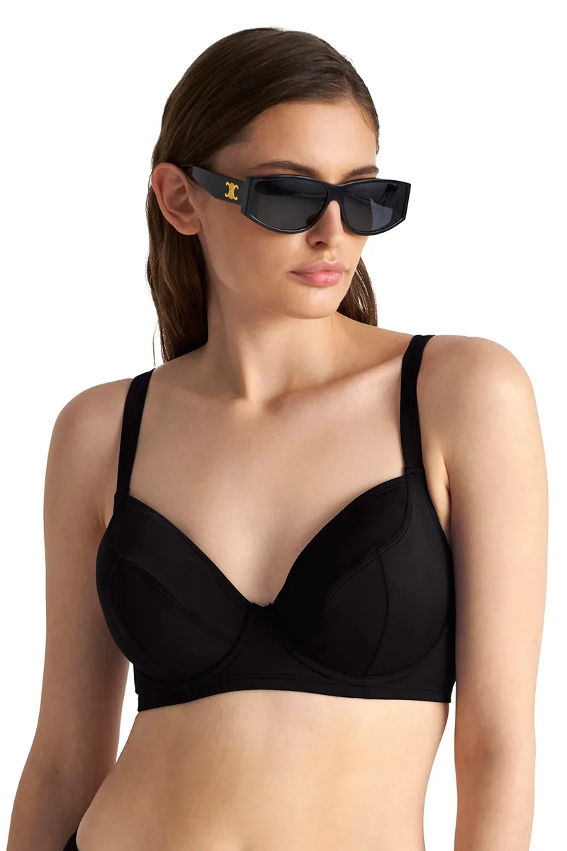 Blu4u Γυναικείο μαγιό bikini top με μπανέλα χωρίς φορμάρισμα και μεταλλικό κούμπωμα "Solids" (D Cup)-26366091D-02