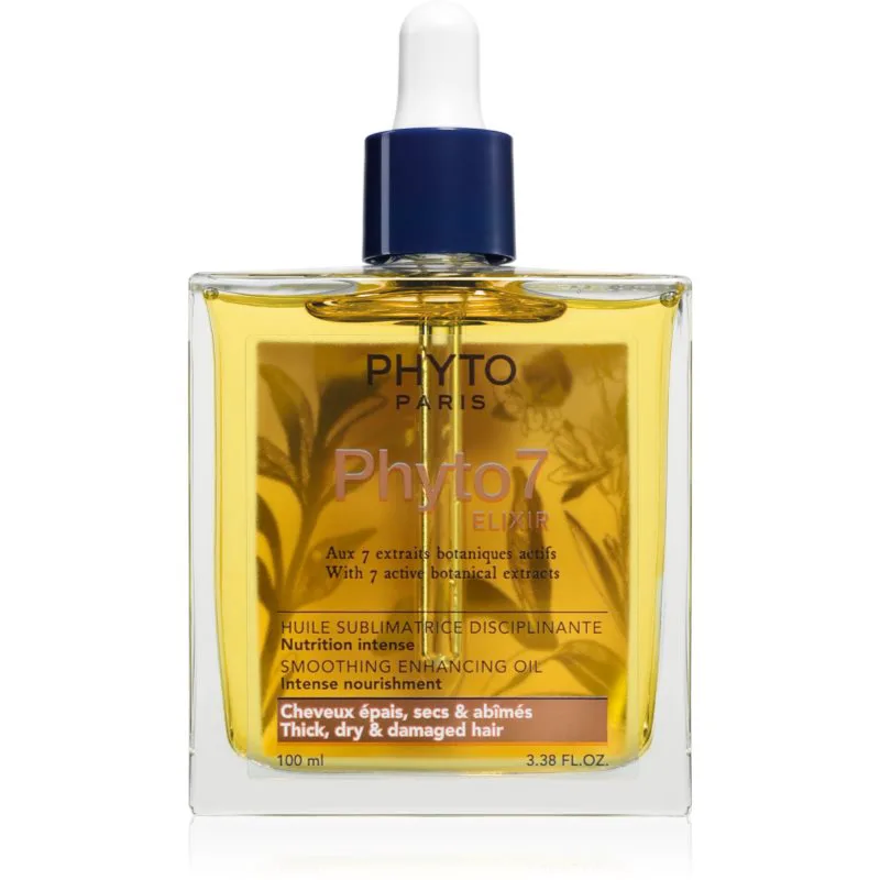 Phyto 7 Elixir Smoothing Enhancing Oil λάδι για ξηρά, ταλαιπωρημένα μαλλιά 100 ml