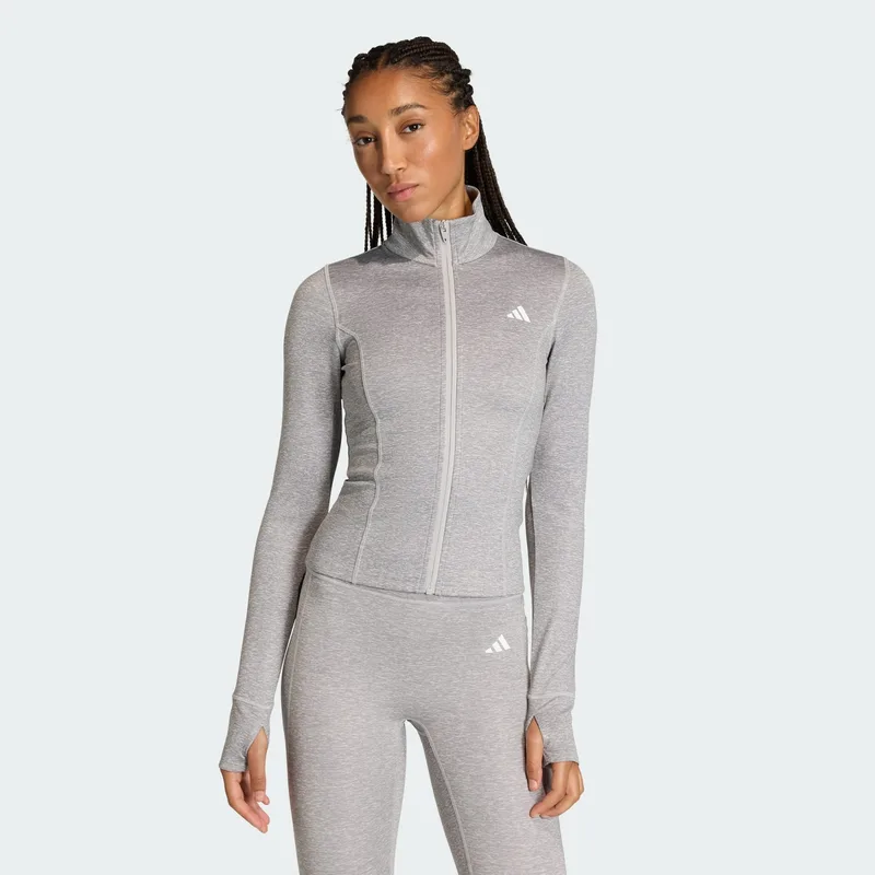 adidas W Workout Essentials Heather Zip Through (9000281182_89658)