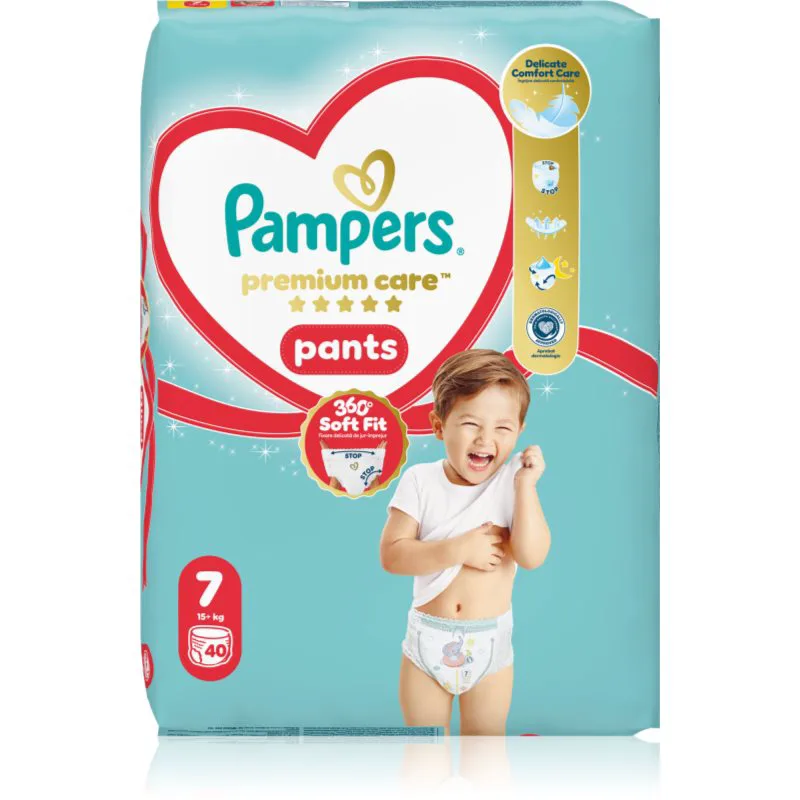 Pampers Premium Care Pants Size 7 πάνα - βρακάκι μιας χρήσης 15+ kg 40 τμχ