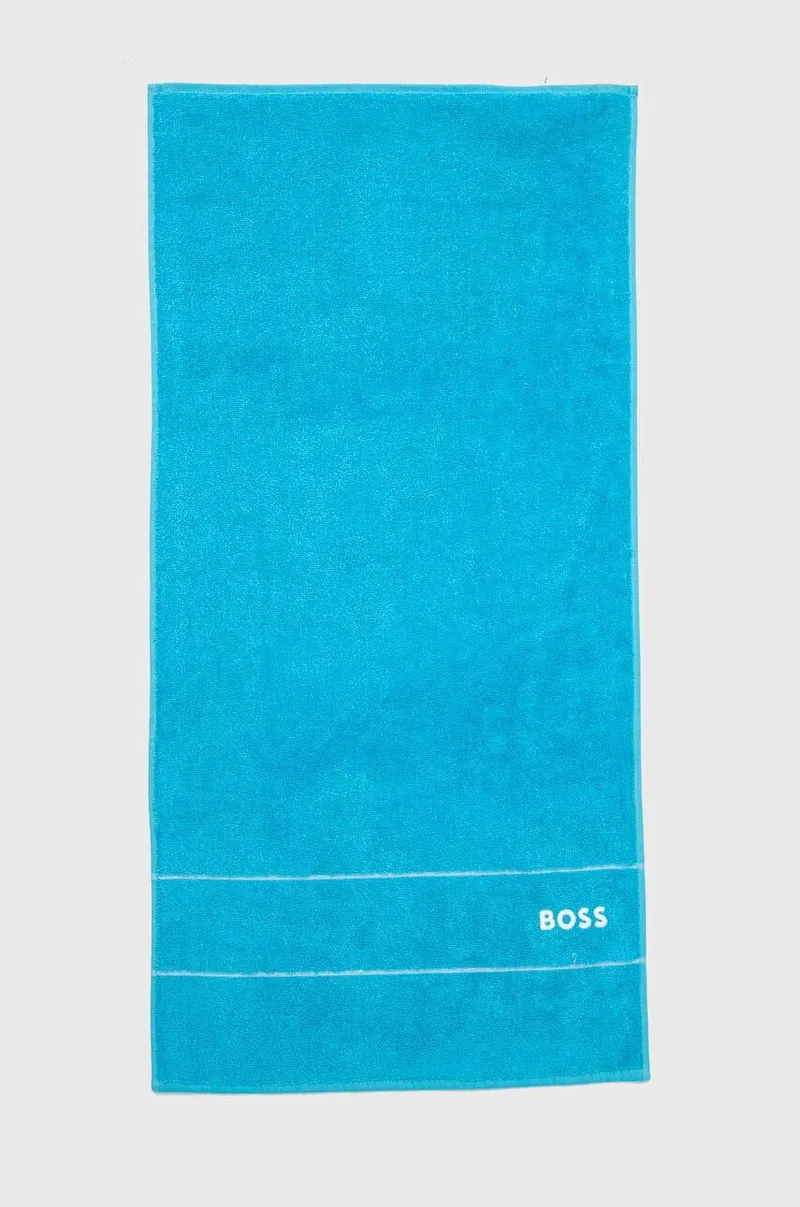 Μικρή βαμβακερή πετσέτα BOSS Plain River Blue 50 x 100 cm