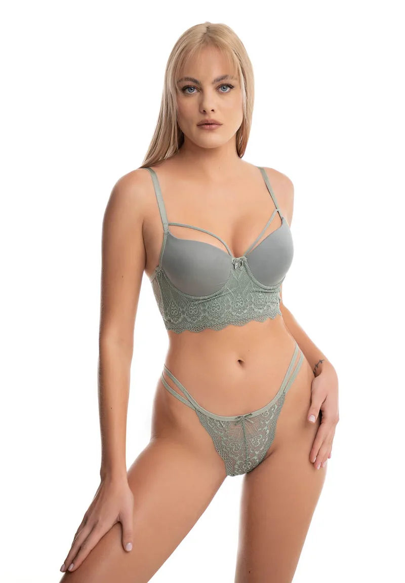 Σετ bralette-slip No Push Up χωρίς ενίσχυση Koza 80237 80237-Φυστικί