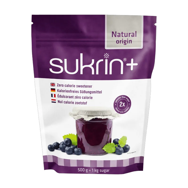 Sukrin+ – Ερυθριτόλη με Στέβια (Διπλή Γλυκύτητα) 500gr