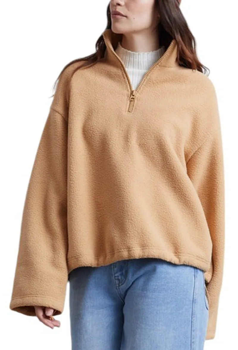 Μπλούζα Μακρυμάνικη 24 Colours Fleece 50794a-BEIGE Γυναικείο