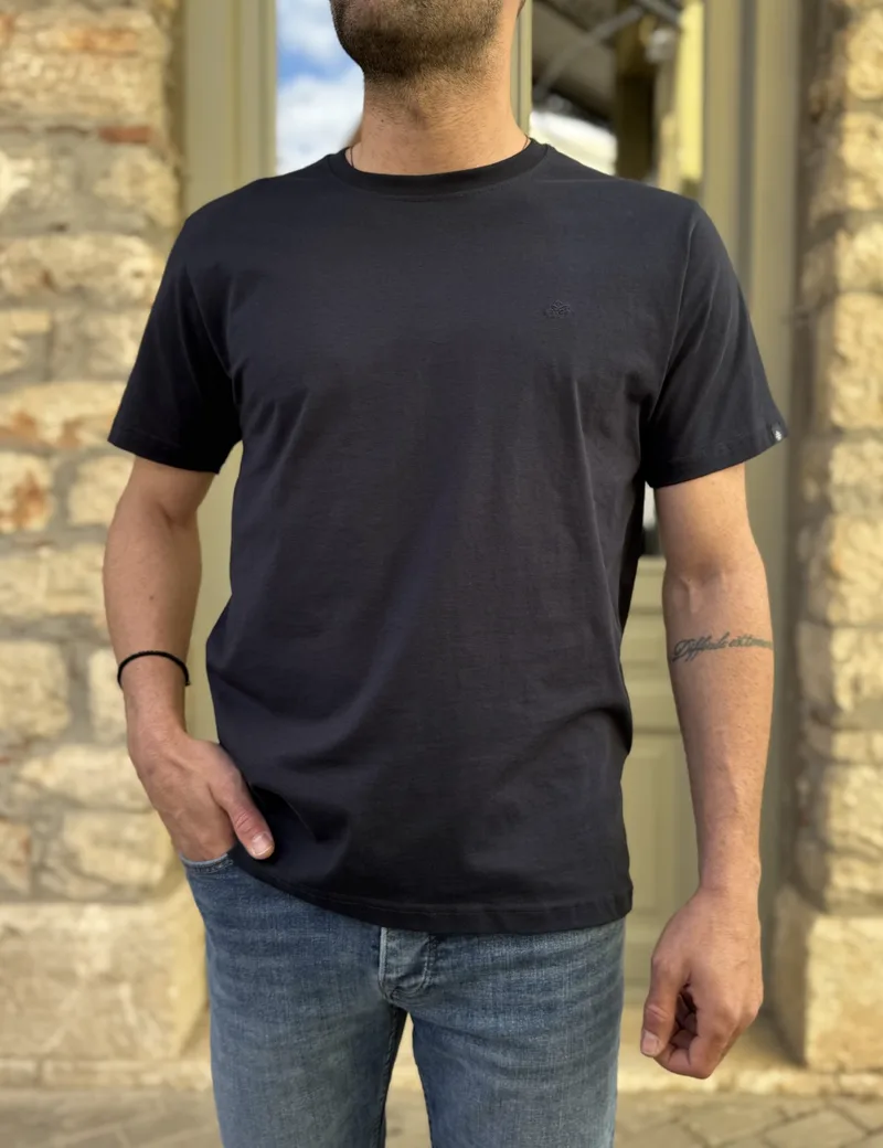 Everbest ανδρικό μπλε navy βαμβακερό Plus Size T-shirt 2628000N