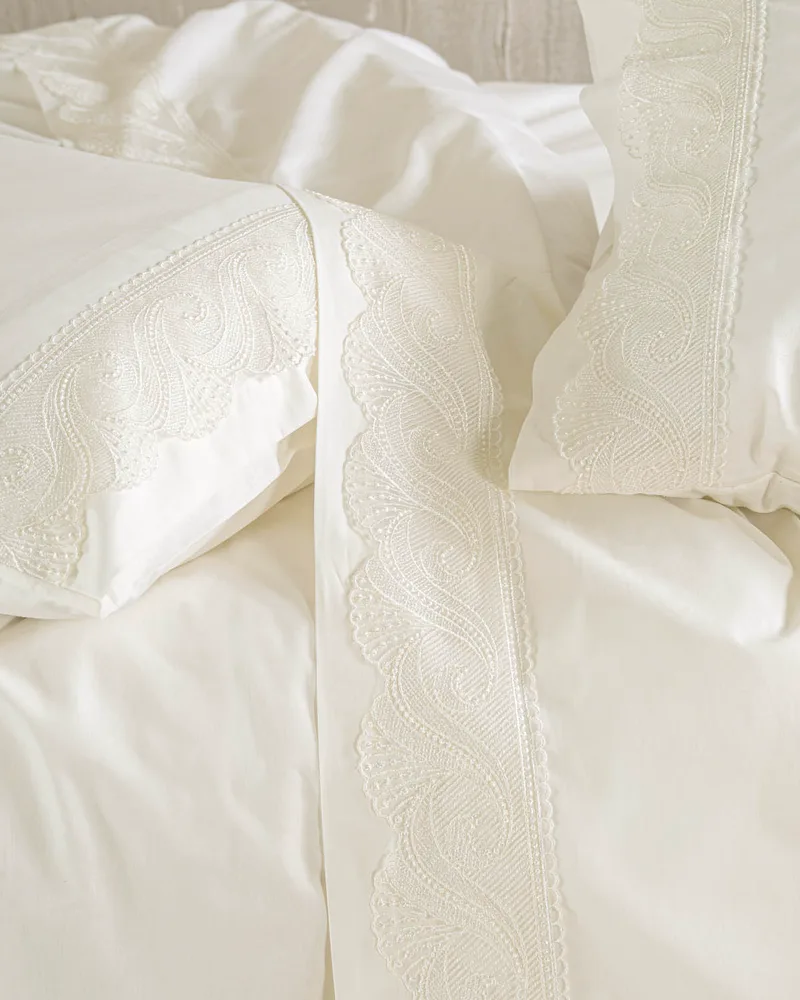 Σετ σεντόνια νυφικά Υ/Δ (230Χ260) HYPATIA ECRU, RYTHMOS HOME