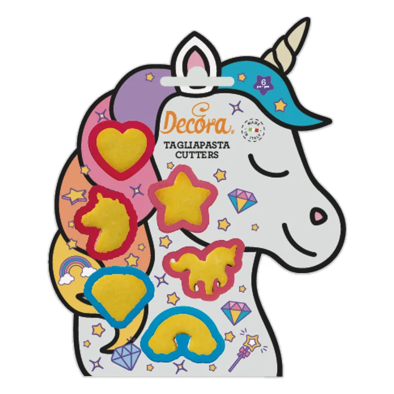 UNICORN PLASTIC MINI COOKIE CUTTERS SET OF 6