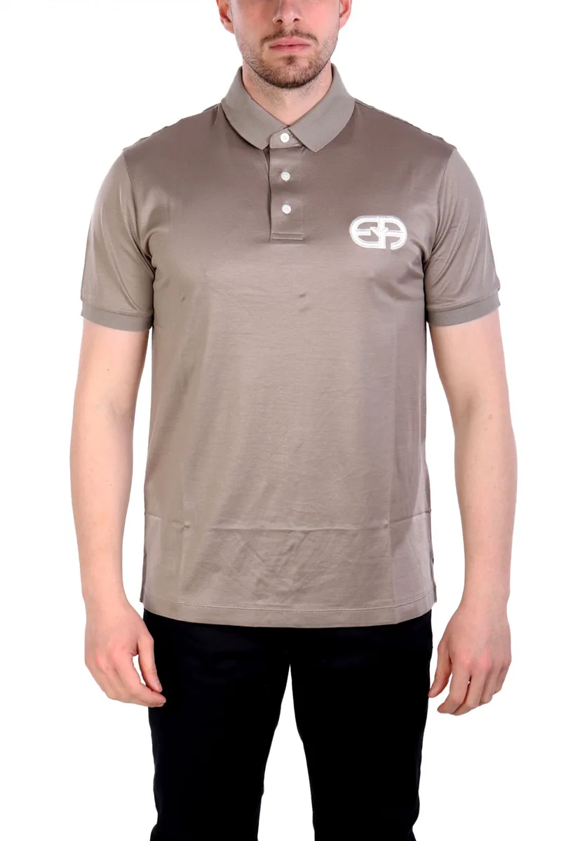 EMPORIO ARMANI POLO LOGO ΜΠΕΖ-ΓΚΡΙ