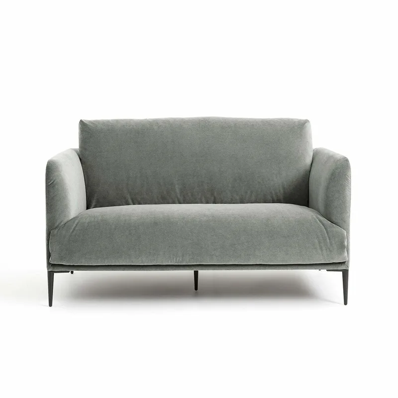 Διθέσιος καναπές από βελούδο stonewashed Oscar Μ103xΠ145xΥ82cm
