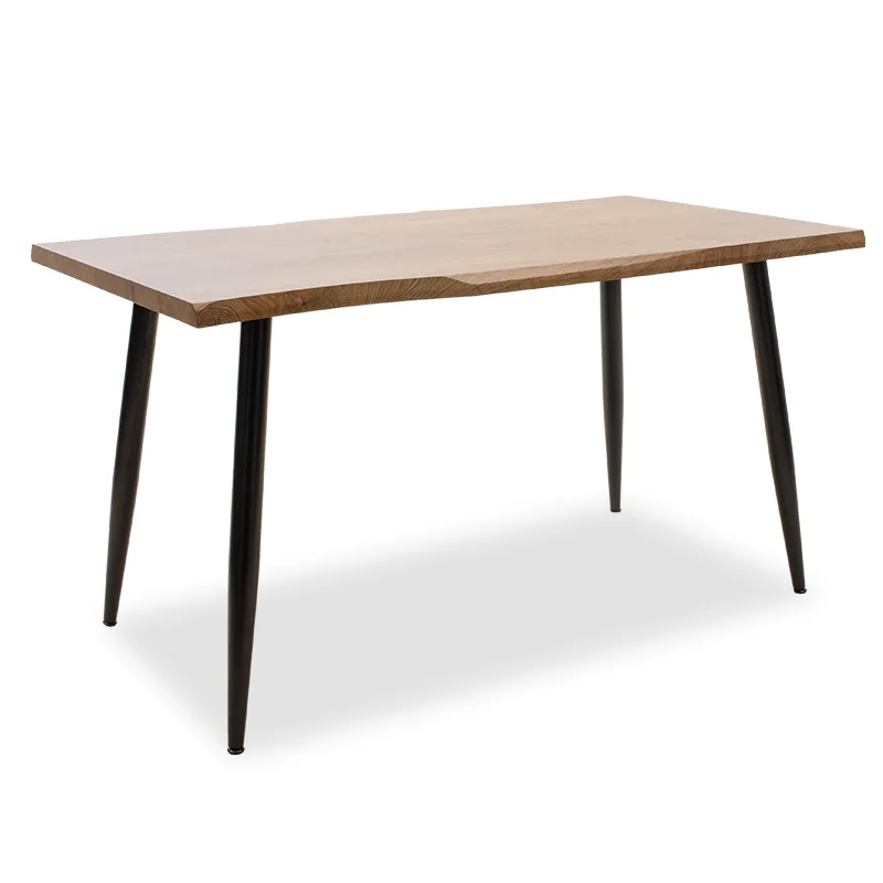Τραπέζι Neve pakoworld MDF καρυδί-πόδι μεταλλικό μαύρο 140x80x75εκ - PAKO WORLD - 101-000025