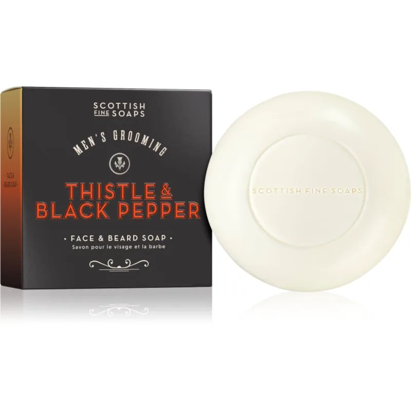 Scottish Fine Soaps Thistle & Black Pepper Μπάρα σαπουνιού Για πρόσωπο και τα γένια 100 γρ