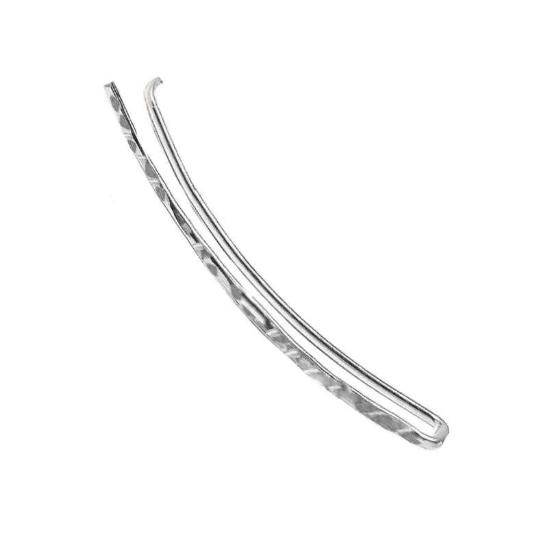 Jt Μίνιμαλ ατσάλινο ear climber σκουλαρίκι λεπτό σφυρήλατο Ασημί