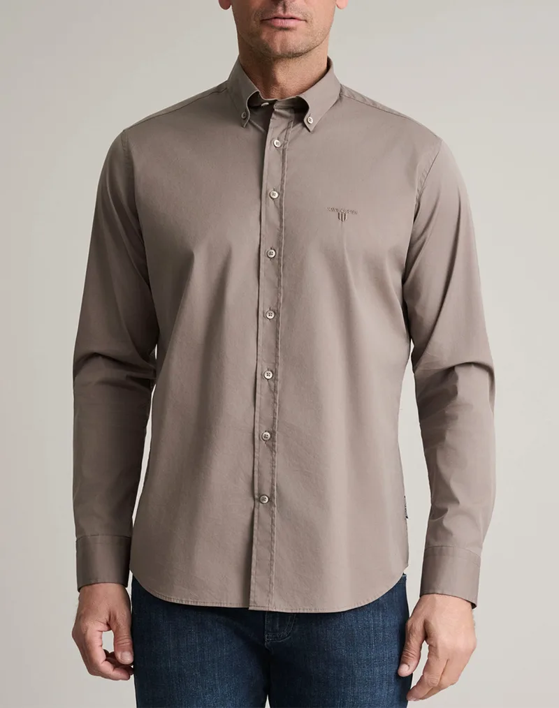 NAVY&GREEN ΠΟΥΚΑΜΙΣΟ COMFORT FIT 24NG.SD61/1B.8-PASTEL BROWN Brown