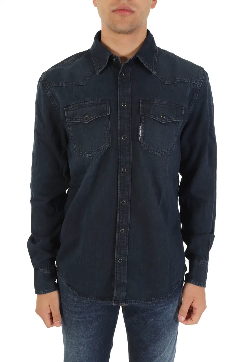 KARL LAGERFELD ΠΟΥΚΑΜΙΣΟ OVERSIZE JEANS POCKETS ΜΠΛΕ