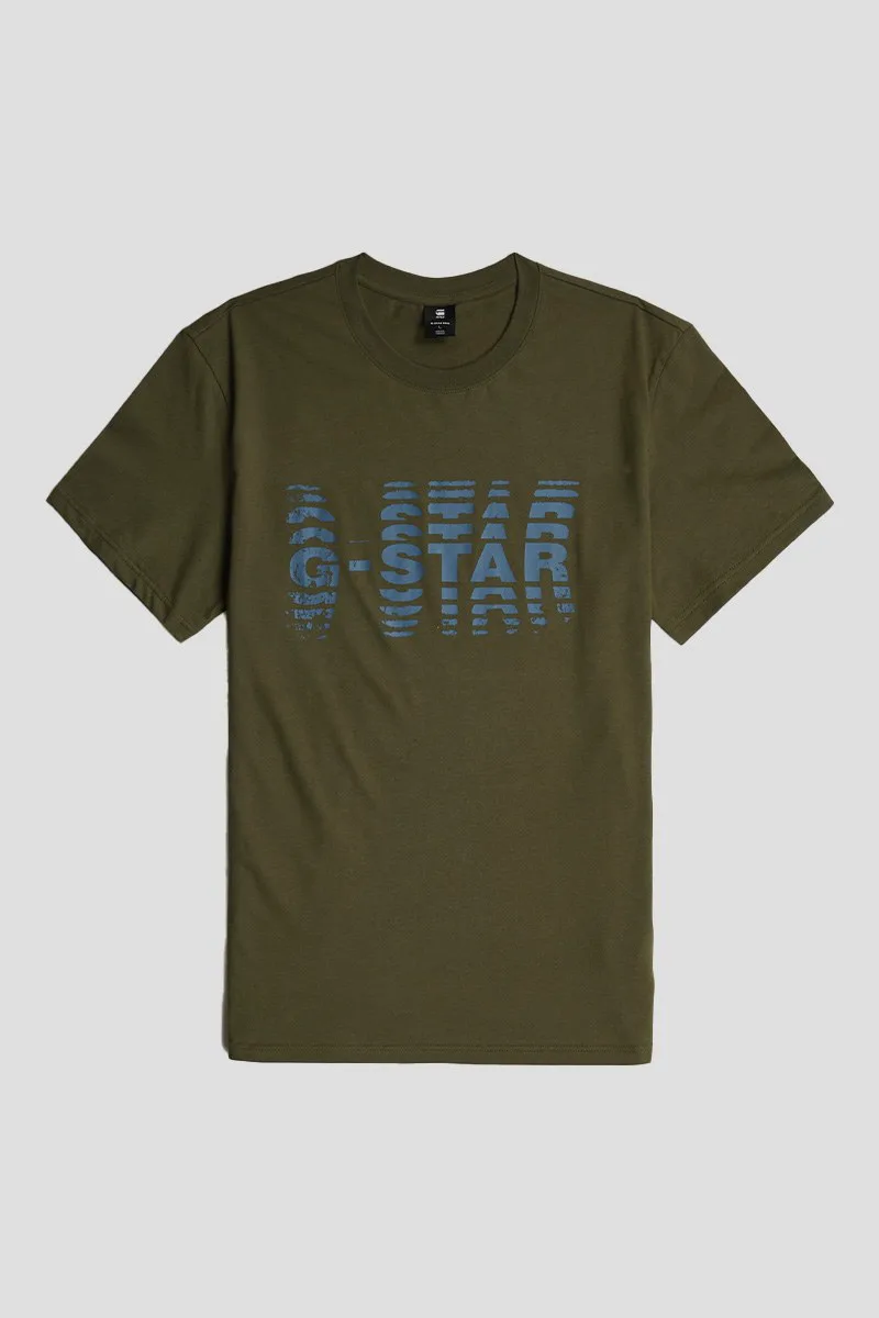 G-STAR Ανδρικό Χακί Shattered T-Shirt In Green