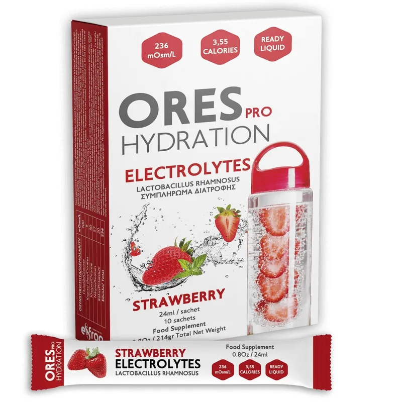 Eifron Ores Pro Hydration Electrolytes Συμπλήρωμα Διατροφής για Ενυδάτωση του Οργανισμού Φράουλα 10 Sachets