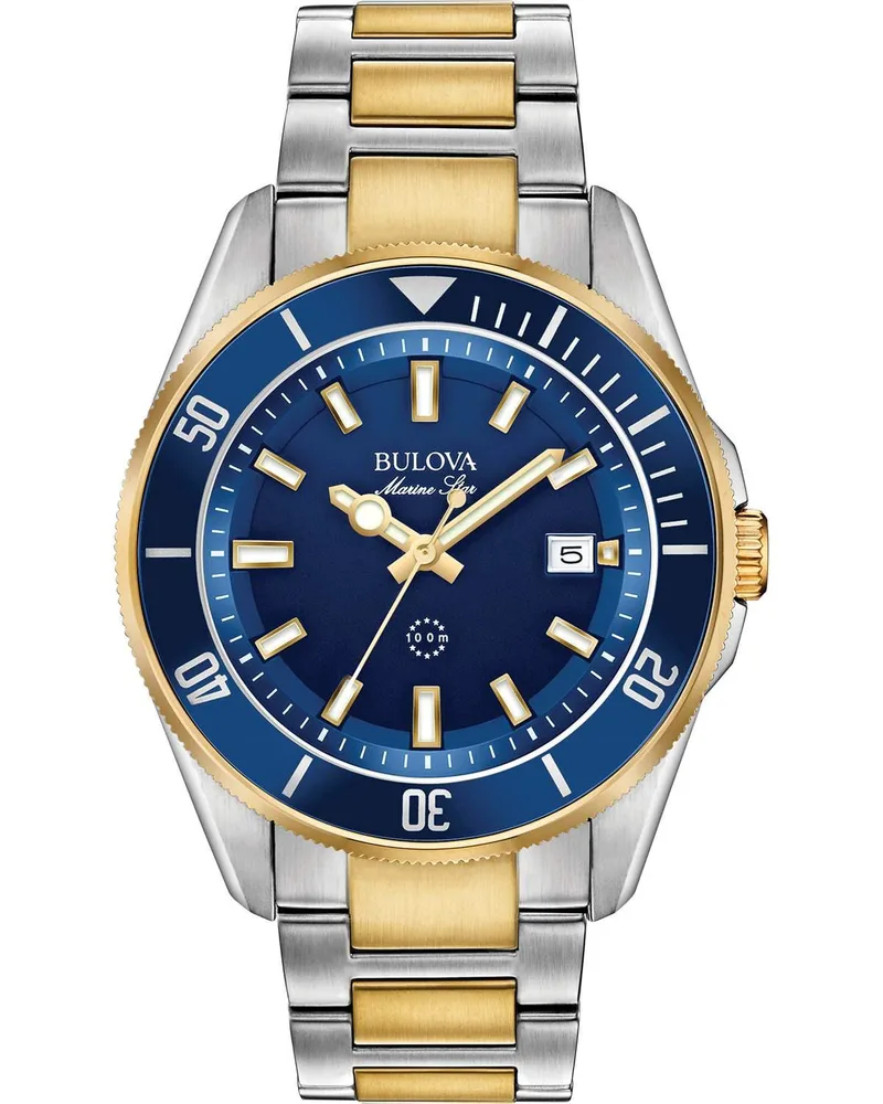 BULOVA Marine Star Mens - 98B334 Silver case with Stainless Steel Bracelet