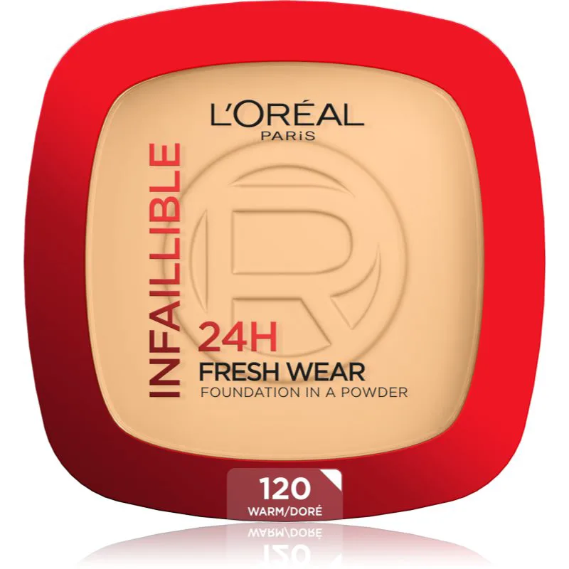 L’Oréal Paris Infaillible Fresh Wear 24h foundation & πούδρα σε μορφή compact απόχρωση 120 Warm Doré 9 γρ