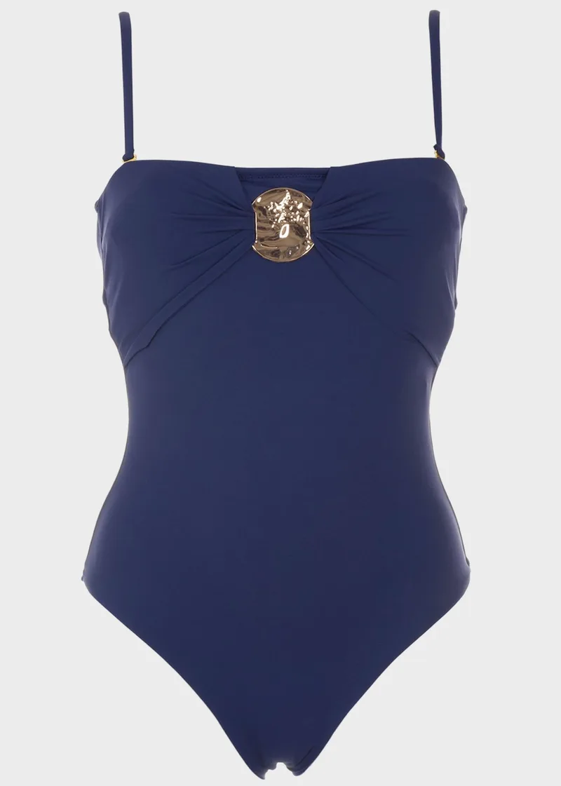 Ολόσωμο μαγιο strapless δετή πλάτη. Καλύπτει B Cup NAVY