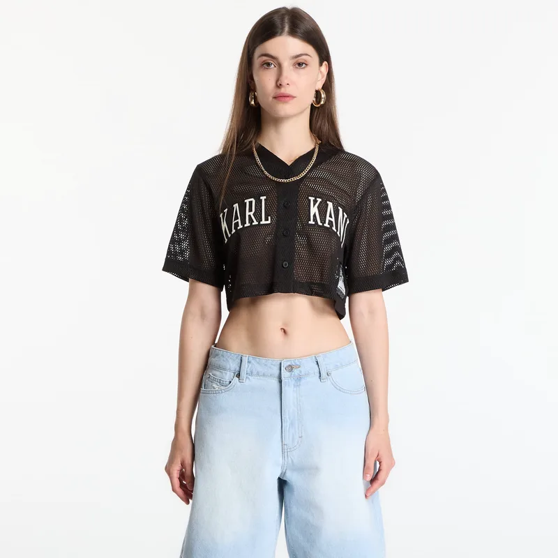 T-shirt Karl Kani Mesh Cropped Baseball Shirt Black S