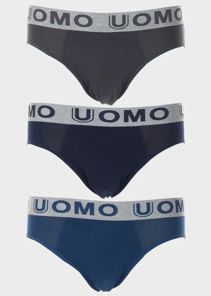 Aνδρικό slip UOMO εξωτερικό λάστιχο. Συσκευασία 3 τεμαχίων MULTI COLOUR